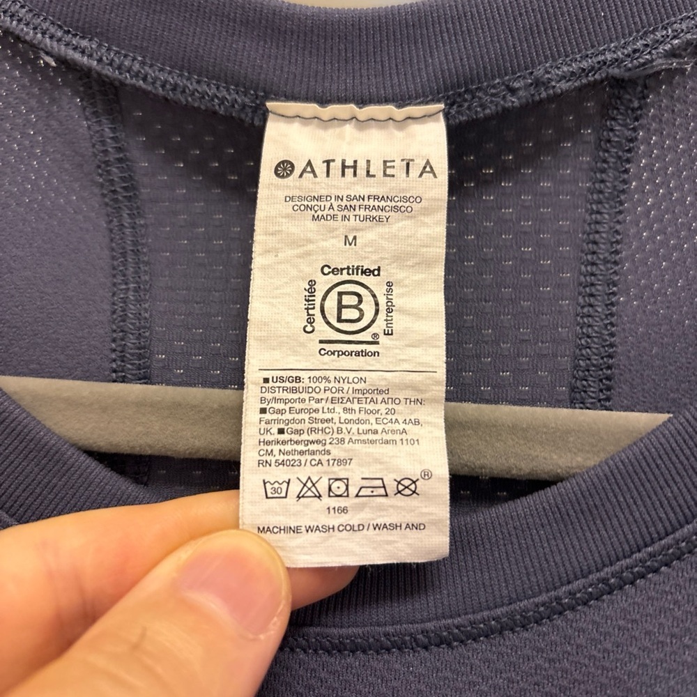 Athleta blue/gray cap sleeve t-shirt - Picture 4 of 7